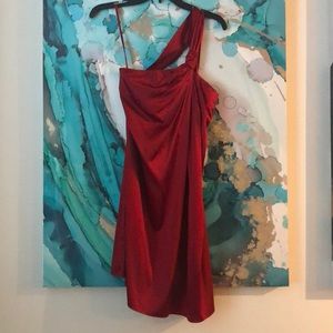 🍌❤️Banana Republic red silk one shoulder dress